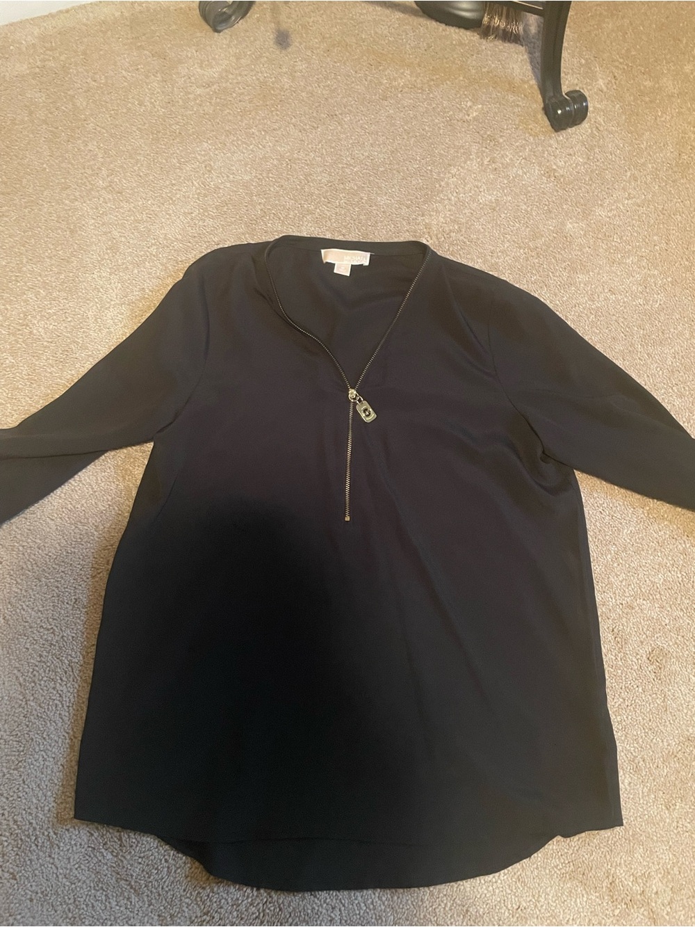 Black Zip-Accent Women’s Shirt